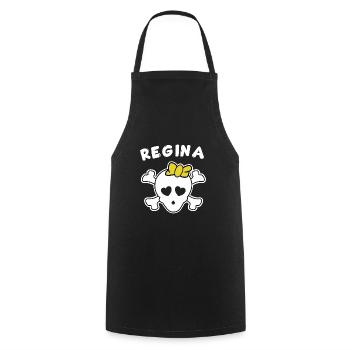 Pirate Regina Design pour les filles et les femmes - Tablier de cuisine - noir - Devant - AI Model Male 185 dark (185cm)