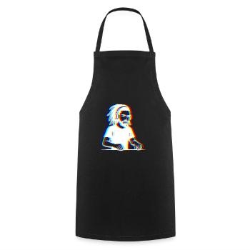 EDM - DJ - Glitch Rave Style - Cooking Apron - black - Front - AI Model Male 185 dark (185cm)