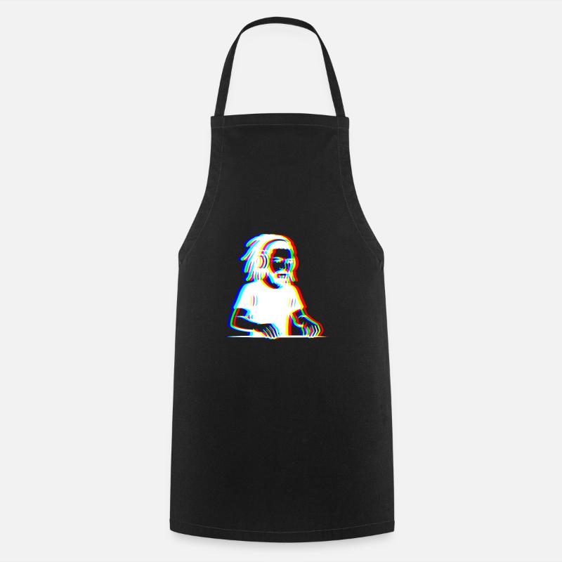EDM - DJ - Glitch Rave Stil - Kochschürze - Schwarz
