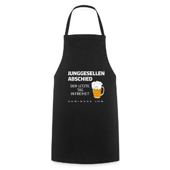 Bachelor Party - Last Day in Freedom - Cooking Apron - black - Front - AI Model Male 185 dark (185cm)