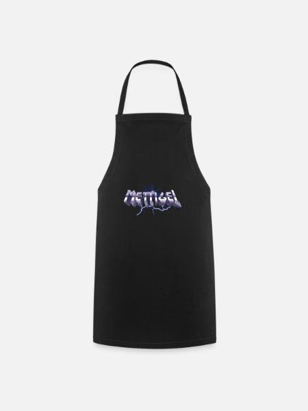 Mettigel T Shirt Design Heavy Metal Schriftzug - Kochschürze - Schwarz