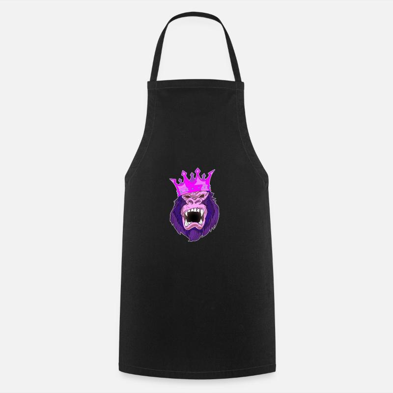 gorille rose - Tablier de cuisine - noir