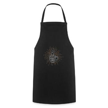 Tasse de satire d'humour de bureau de café de accro - Tablier de cuisine - noir - Devant - AI Model Male 185 dark (185cm)
