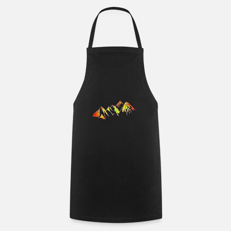 Colorful mountain range - Cooking Apron - black