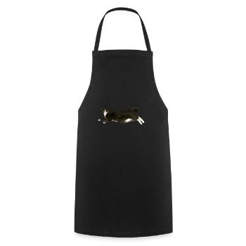 Katze grau weiß - Kochschürze - Schwarz - Vorne - AI Model Male 185 dark (185cm)