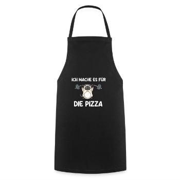 Ich Mache Es Für die Pizza - Kochschürze - Schwarz - Vorne - AI Model Male 185 dark (185cm)