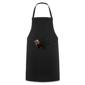 Bison - Kochschürze - Schwarz - Vorne - AI Model Male 185 dark (185cm)