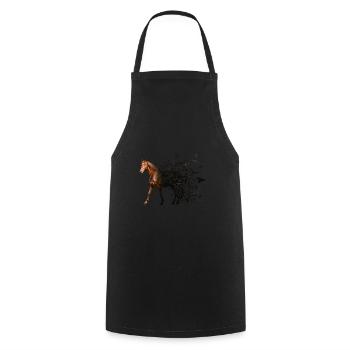 Pferd - Kochschürze - Schwarz - Vorne - AI Model Male 185 dark (185cm)