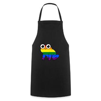 LGBT Gay Pride Frog Gay Pride - Cooking Apron - black - Front - AI Model Male 185 dark (185cm)