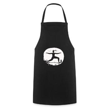 Yoga - Relax Quality of life - Cooking Apron - black - Front - AI Model Male 185 dark (185cm)