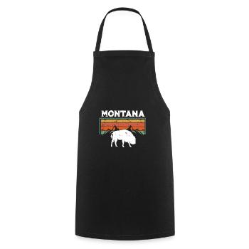Retro Montana Glacier National Park USA State Mountain - Tablier de cuisine - noir - Devant - AI Model Male 185 dark (185cm)
