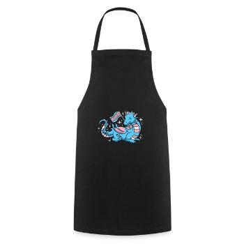 Trans Pride Dragon - Cooking Apron - black - Front - AI Model Male 185 dark (185cm)
