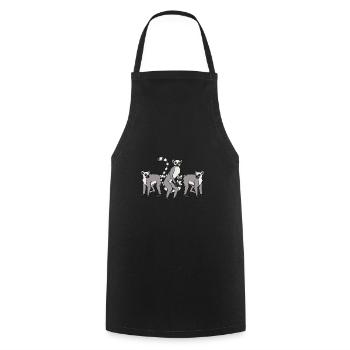 Lémuriens - Tablier de cuisine - noir - Devant - AI Model Male 185 dark (185cm)