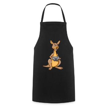Kangaroo with koala in a pouch - kangaroo with koala - Cooking Apron - black - Front - AI Model Male 185 dark (185cm)