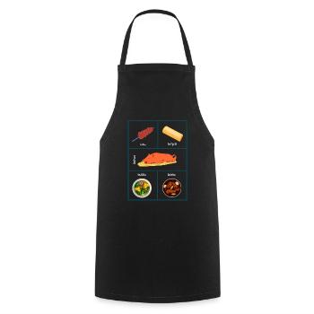 Philippinen Essen - Weihnachtsgeschenk für Pinoy - Kochschürze - Schwarz - Vorne - AI Model Male 185 dark (185cm)