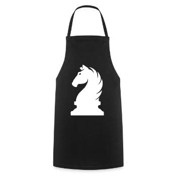 Springer Schach Pferd Schachspieler Geschenk - Kochschürze - Schwarz - Vorne - AI Model Male 185 dark (185cm)