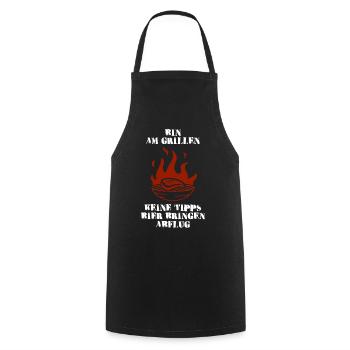 Feuer und Grillmotto für Outdoorfans - Kochschürze - Schwarz - Vorne - AI Model Male 185 dark (185cm)