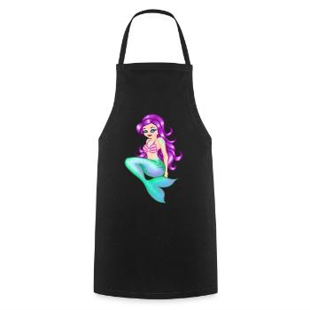 Mermaid Mermaid Glitter - Cooking Apron - black - Front - AI Model Male 185 dark (185cm)