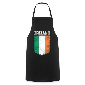 Ireland Flag Irish - Cooking Apron - black - Front - AI Model Male 185 dark (185cm)