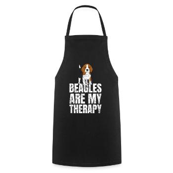 Beagles Are My Therapy Dogs - Cooking Apron - black - Front - AI Model Male 185 dark (185cm)