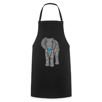 Elefant Dart Dartpfeil - Kochschürze - Schwarz - Vorne - AI Model Male 185 dark (185cm)