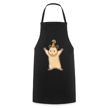 Chapeau de fête d’anniversaire de hamster - Tablier de cuisine - noir - Devant - AI Model Male 185 dark (185cm)