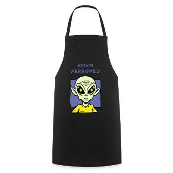 Conception Yellow Eye approuvée par Alien - Tablier de cuisine - noir - Devant - AI Model Male 185 dark (185cm)