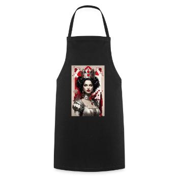 Fantasy Cyberpunk of the Queen of Hearts III - Cooking Apron - black - Front - AI Model Male 185 dark (185cm)