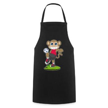 Joueur de football singe Soccer - Tablier de cuisine - noir - Devant - AI Model Male 185 dark (185cm)