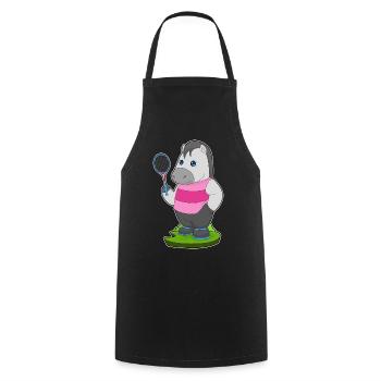 Raquette de tennis de tennis à cheval - Tablier de cuisine - noir - Devant - AI Model Male 185 dark (185cm)