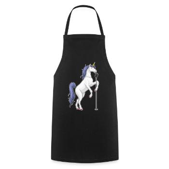 Chant du micro du chanteur licorne - Tablier de cuisine - noir - Devant - AI Model Male 185 dark (185cm)