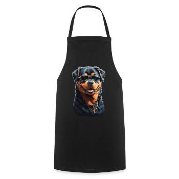 Aesthetically cool Rottweiler dog with sunglasses - Cooking Apron - black - Front - AI Model Male 185 dark (185cm)