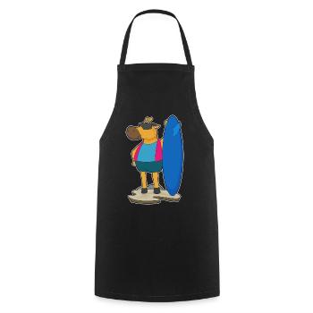 Giraffe Surfing Surfboard Summer - Cooking Apron - black - Front - AI Model Male 185 dark (185cm)