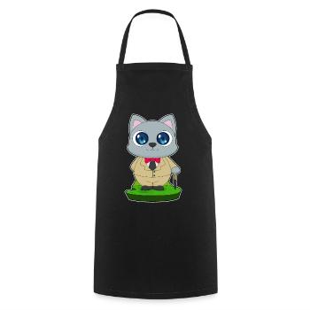 Canne de marche pour pensionnaires chats - Tablier de cuisine - noir - Devant - AI Model Male 185 dark (185cm)