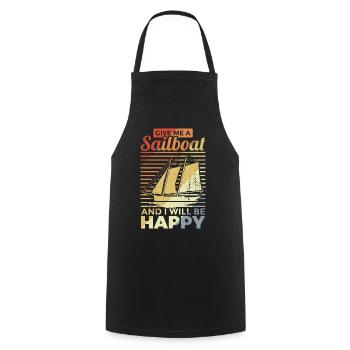 Vintage Sailing - Cooking Apron - black - Front - AI Model Male 185 dark (185cm)