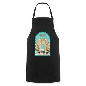 Illustration Arch Augusta Street, Lisbon - Cooking Apron - black - Front - AI Model Male 185 dark (185cm)