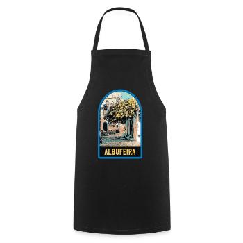 Picturesque alley, old town, Albufeira - Cooking Apron - black - Front - AI Model Male 185 dark (185cm)