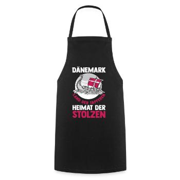 Danes Danish Denmark - Cooking Apron - black - Front - AI Model Male 185 dark (185cm)