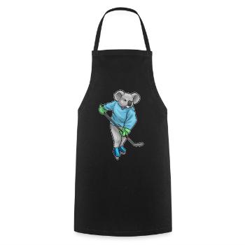 Koala Hockey Stick - Cooking Apron - black - Front - AI Model Male 185 dark (185cm)