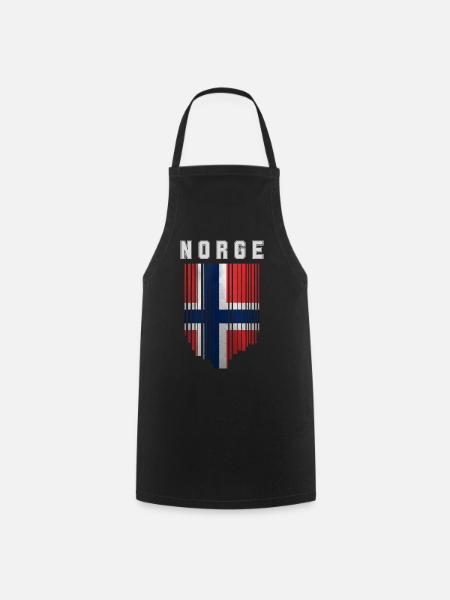 Norwegische Flagge, Norwegischer Stolz - Kochschürze - Schwarz