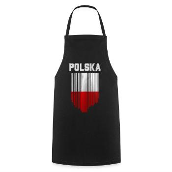 Flag of Poland, Polish pride - Cooking Apron - black - Front - AI Model Male 185 dark (185cm)