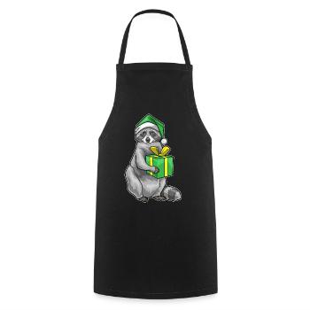 Forfait Noël raton laveur - Tablier de cuisine - noir - Devant - AI Model Male 185 dark (185cm)