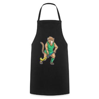 Affe Feldhockey Hockeyschläger - Kochschürze - Schwarz - Vorne - AI Model Male 185 dark (185cm)