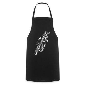Flute Drawing - Cooking Apron - black - Front - AI Model Male 185 dark (185cm)