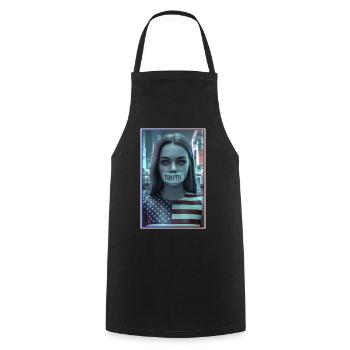 Face design with truth mouth in US flag - Cooking Apron - black - Front - AI Model Male 185 dark (185cm)