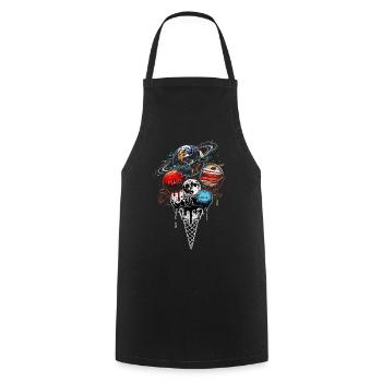 Planet Cream Scoop - Space Galaxy Science - Cooking Apron - black - Front - AI Model Male 185 dark (185cm)