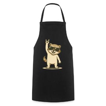 Rock'n'Raccoon Baby - Cooking Apron - black - Front - AI Model Male 185 dark (185cm)