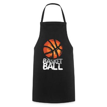 Graphismes de basket-ball – Street Style Design - Tablier de cuisine - noir - Devant - AI Model Male 185 dark (185cm)