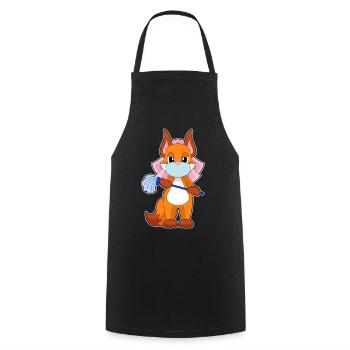 Fox Bridal Veil Wedding - Cooking Apron - black - Front - AI Model Male 185 dark (185cm)