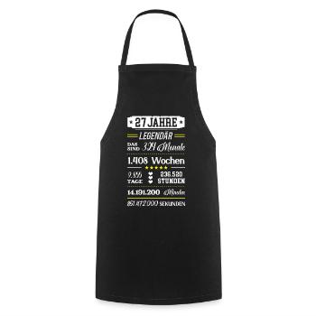 Birthday 27th Year Birthday Gift 27 Old - Cooking Apron - black - Front - AI Model Male 185 dark (185cm)